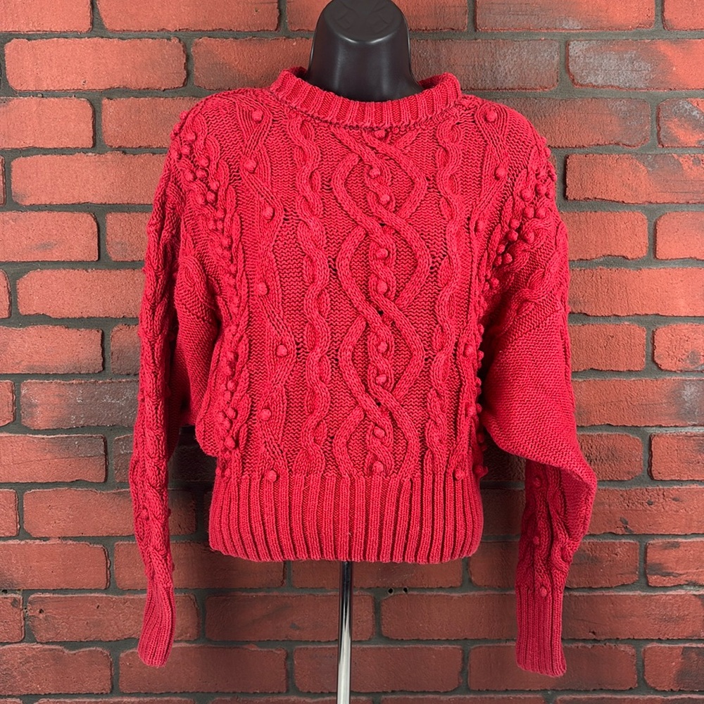 Rebecca Stone Sweater Womans Medium Cable Knit‎
